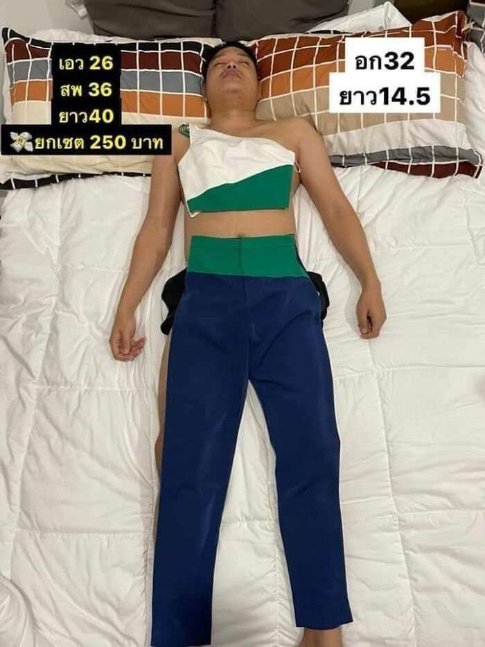 Sleeping-husband-turned-into-mannequin-enhances-wifes-clothe-sales